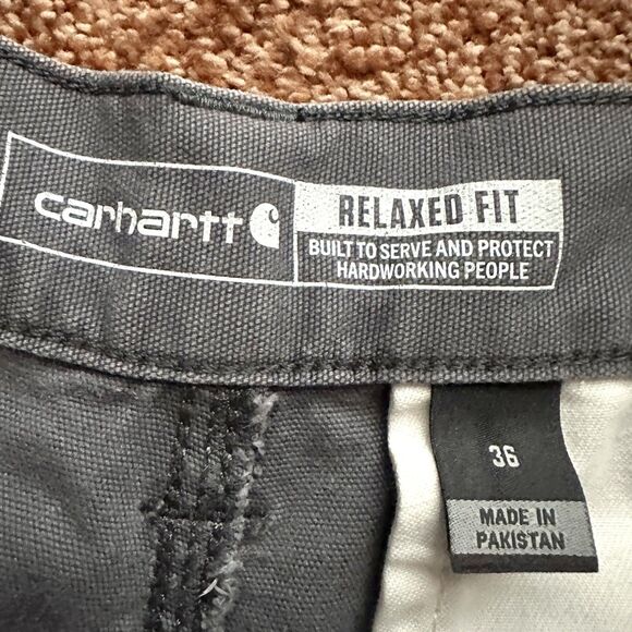 Carhartt Shorts Mens 36 Gray Relaxed Cargo Rugged Flex Canvas Workwear Set Of 2 - Picture 7 of 10